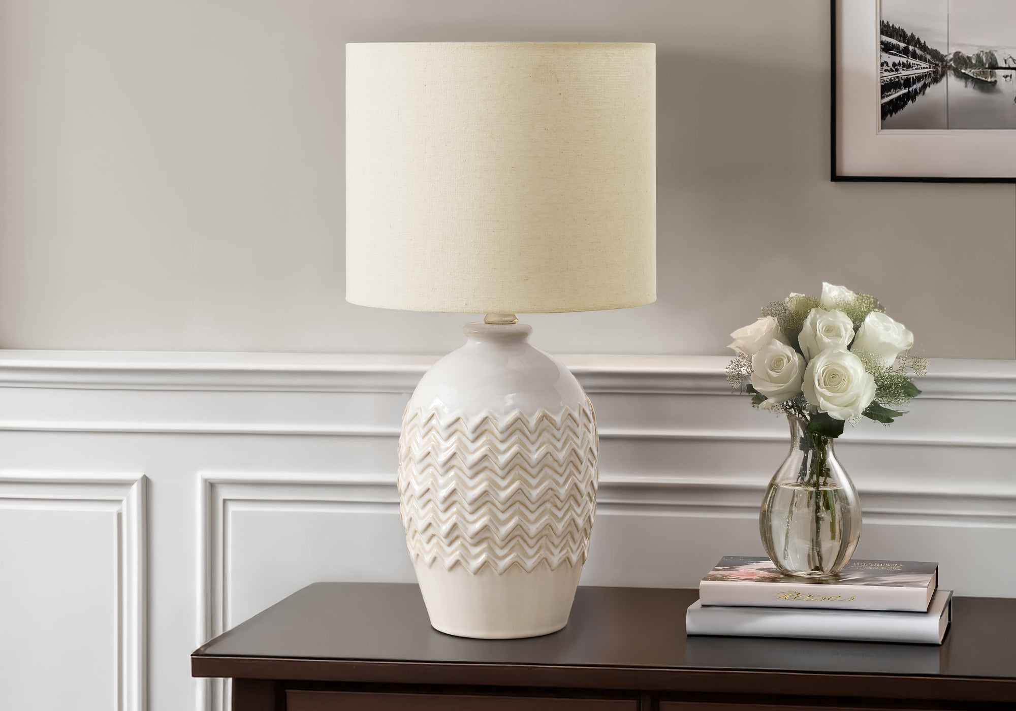Silque Table Lamp - Ivory