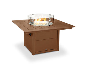 POLYWOOD® Square 42" Fire Pit Table - Teak