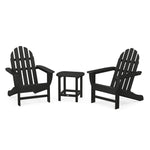 POLYWOOD® Classic Adirondack 3-Piece Set with South Beach 18" Side Table - Black