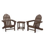 POLYWOOD® Classic Adirondack 3-Piece Set with South Beach 18" Side Table - Mahogany