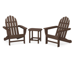 POLYWOOD® Classic Adirondack 3-Piece Set with South Beach 18" Side Table - Mahogany