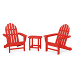 POLYWOOD® Classic Adirondack 3-Piece Set with South Beach 18" Side Table - Sunset Red