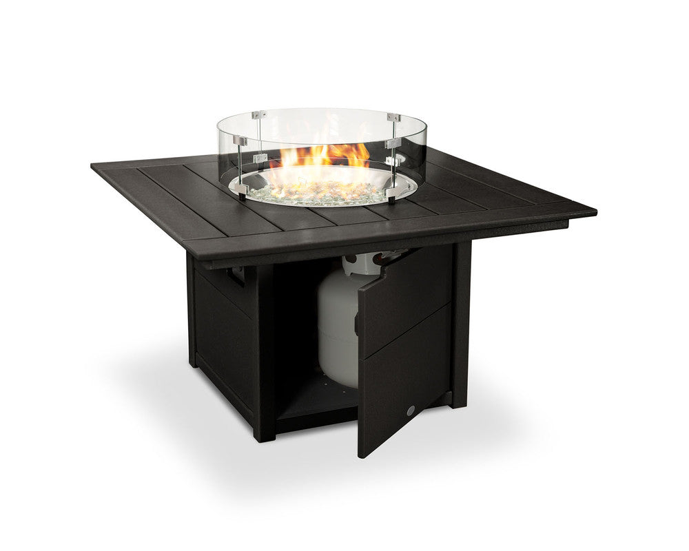 POLYWOOD® Square 42" Fire Pit Table - Black