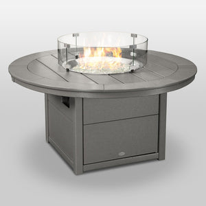 POLYWOOD® Round 48" Fire Pit Table - Slate Grey
