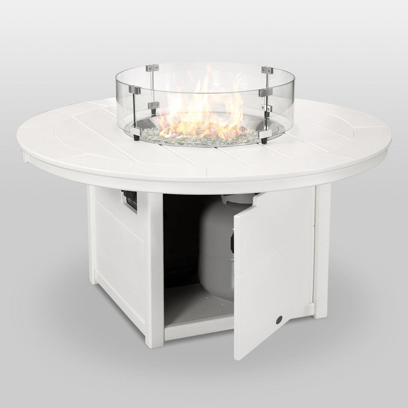 POLYWOOD® Round 48" Fire Pit Table - White