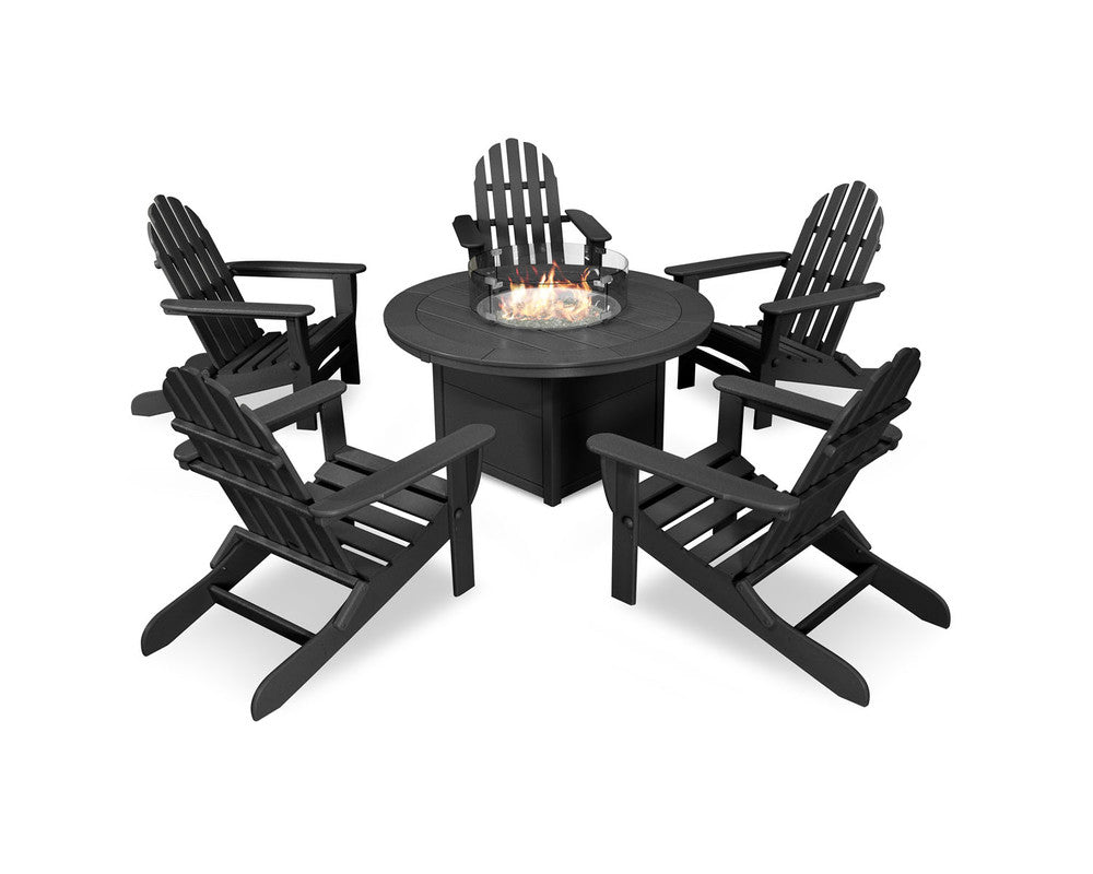 POLYWOOD® Round 48" Fire Pit Table - Black
