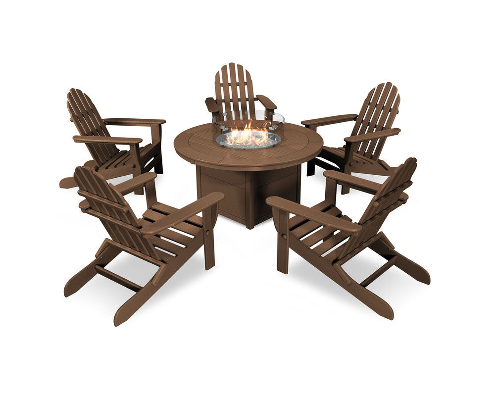 POLYWOOD® Round 48" Fire Pit Table - Teak