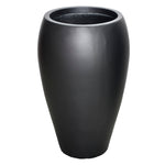 In Full Bloom Small Modern Floor Vase - Matte Black
