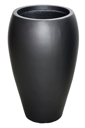 In Full Bloom Small Modern Floor Vase - Matte Black