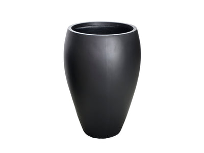 In Full Bloom Large Modern Floor Vase - Matte Black