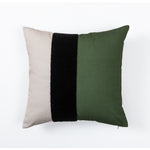 In Full Bloom 18 x 18" Strip Cushion - Green, Black, Beige