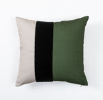 In Full Bloom 18 x 18" Strip Cushion - Green, Black, Beige