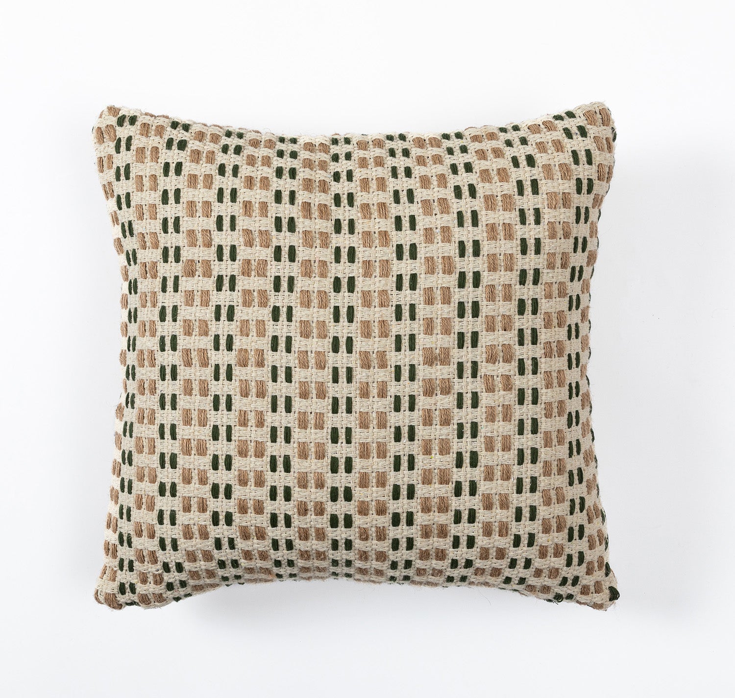 In Full Bloom 18 x 18" Textured Woven Cushion - Ivory