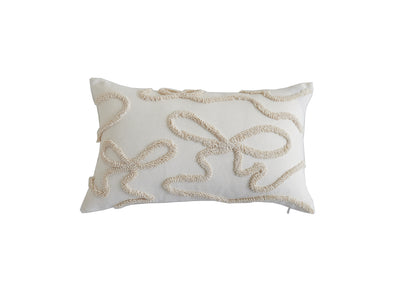 In Full Bloom 12 x 20" Tufted Cushion - Ivory