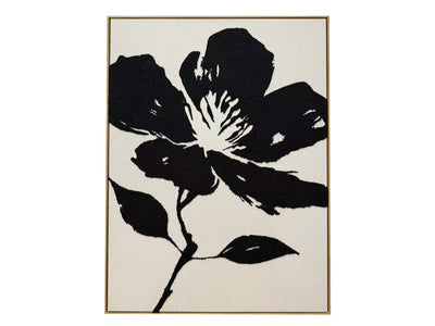 In Full Bloom Botanical Silhouette Wall Art - Ivory, Black