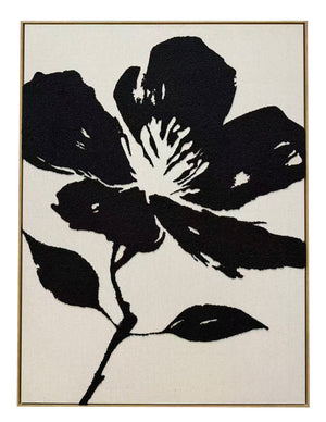 In Full Bloom Botanical Silhouette Wall Art - Ivory, Black