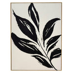 In Full Bloom Bold Black Leaf Wall Art - Ivory, Black