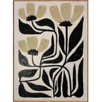 In Full Bloom Stylized Botanical Wall Art - Ivory, Black