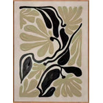 In Full Bloom Stylized Floral and Leaf Wall Art - Ivory, Black