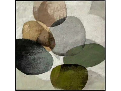 In Full Bloom Modern Abstract Wall Art - Green, Beige, Cream