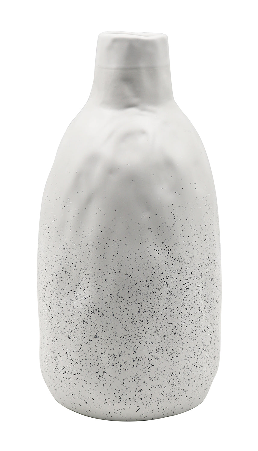 In Full Bloom Medium Ceramic Vase Speckle - White