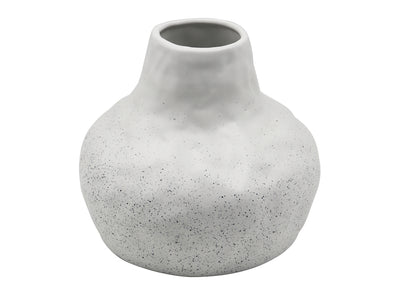 In Full Bloom Large Ceramic Vase Speckle - White