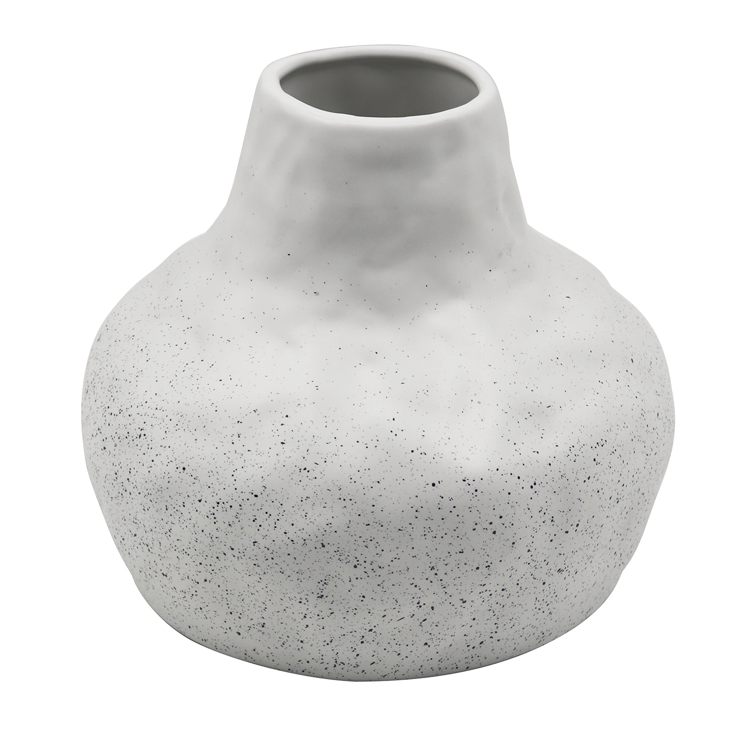 In Full Bloom Large Ceramic Vase Speckle - White