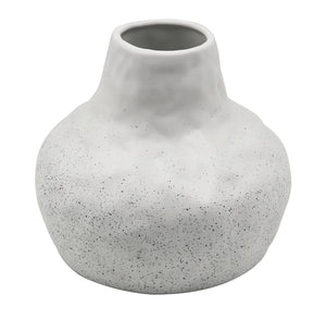 In Full Bloom Large Ceramic Vase Speckle - White