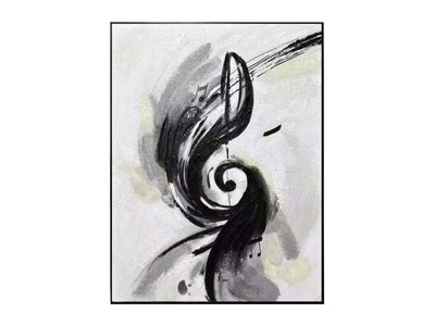 In Harmony Textured Abstract Musical Treble Clef Art
