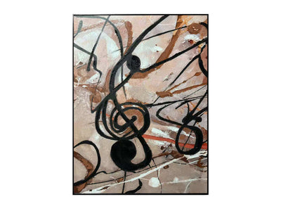 In Harmony Textured Abstract Musical Treble Clef Motif Art