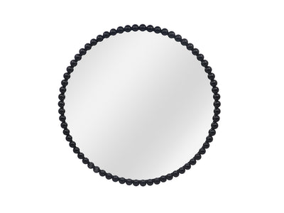 In Harmony Mirror with Wood Beads- Black