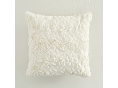 In Harmony 18 x 18" Faux Fur Cushion - White