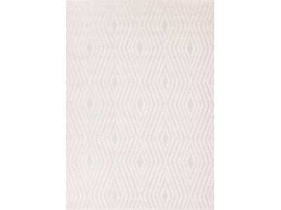 Seraphina 6'7" x 9'6" Diamond Trellis Design Area Rug - White