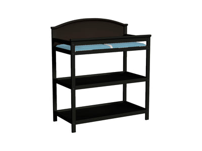 Delia Changer with Shelves and Pad - Black