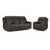 Jackson Leather Power Reclining Sofa and Recliner Set with Heat and Massage - Anthracite