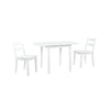 Florian 3-Piece Square Drop Leaf Dining Set - White