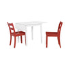 Florian 3-Piece Square Drop Leaf Dining Set - White, Red