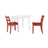 Florian 3-Piece Square Drop Leaf Dining Set - White, Red