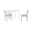 Florian 3-Piece Square Drop Leaf Dining Set - White, Light Grey
