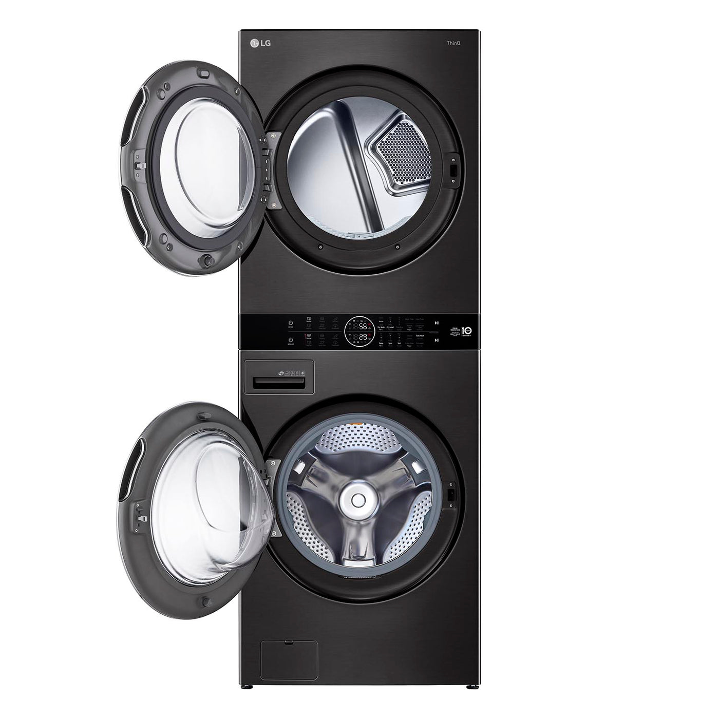 LG Black Stainless Steel Wash Tower™ 5.2 Cu. Ft. Front Load Washer and 7.4 Cu. Ft. Heat Pump Ventless Dryer - WKHC202HBA