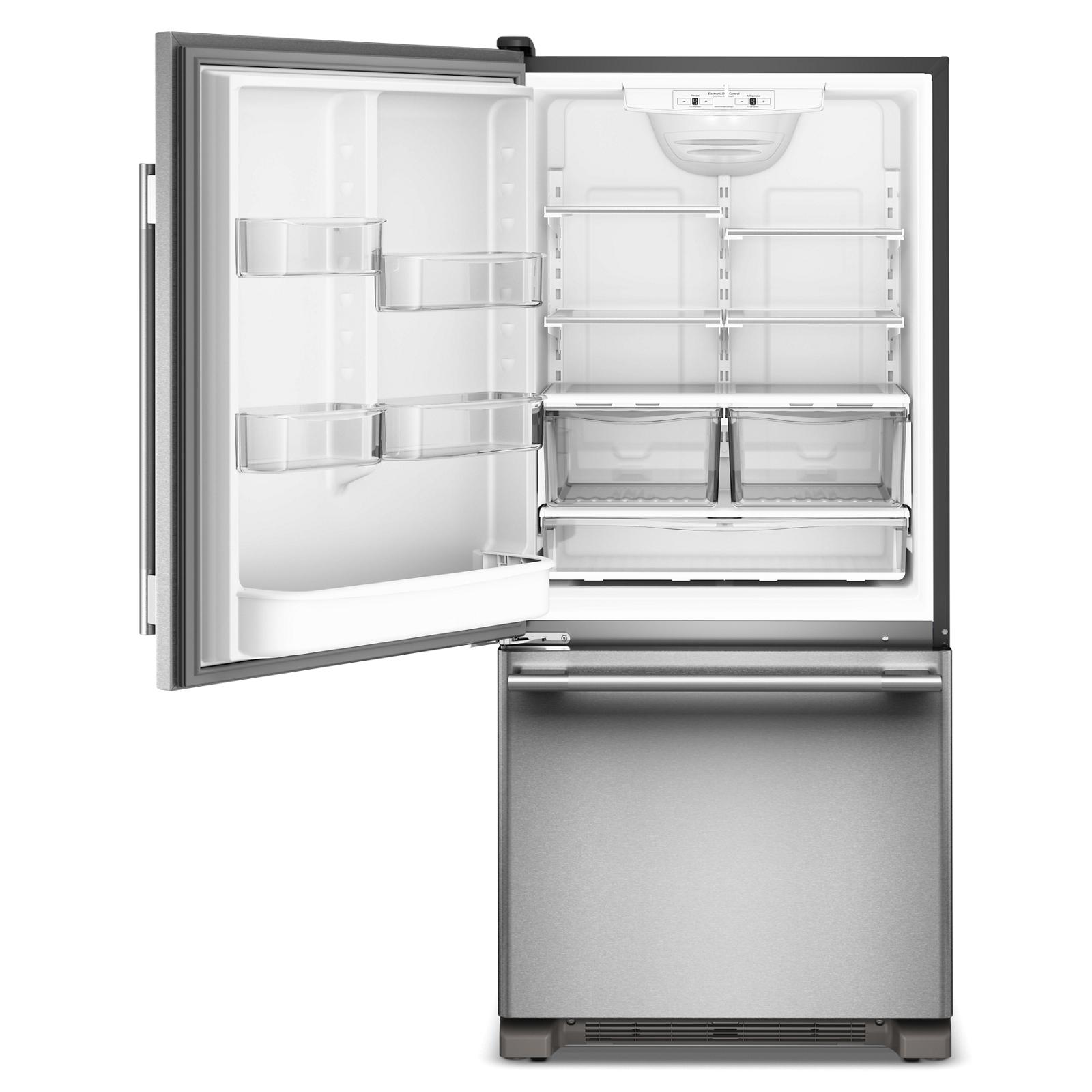 KitchenAid 30" 19.0 Cu. Ft. PrintShield Stainless Steel Standard-Depth Bottom Mount Refrigerator - KRBL130SPS