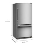 KitchenAid 33" 22 Cu. Ft. PrintShield Stainless Steel Bottom Mount Refrigerator - KRBR133SPS