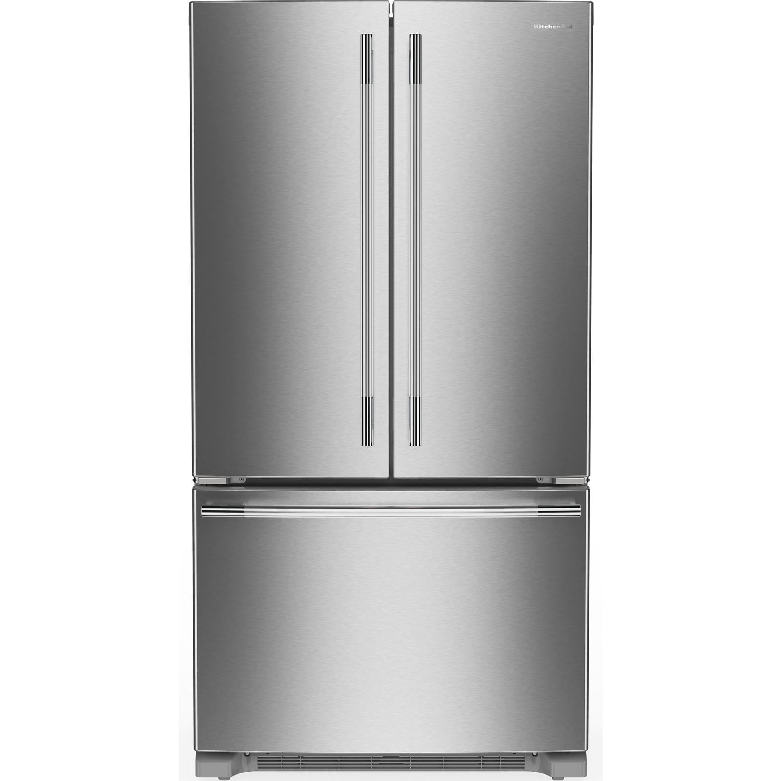 KitchenAid 36" 29.0 Cu. Ft. PrintShield Stainless Steel Standard Depth French Door Refrigerator - KRFF136SPS