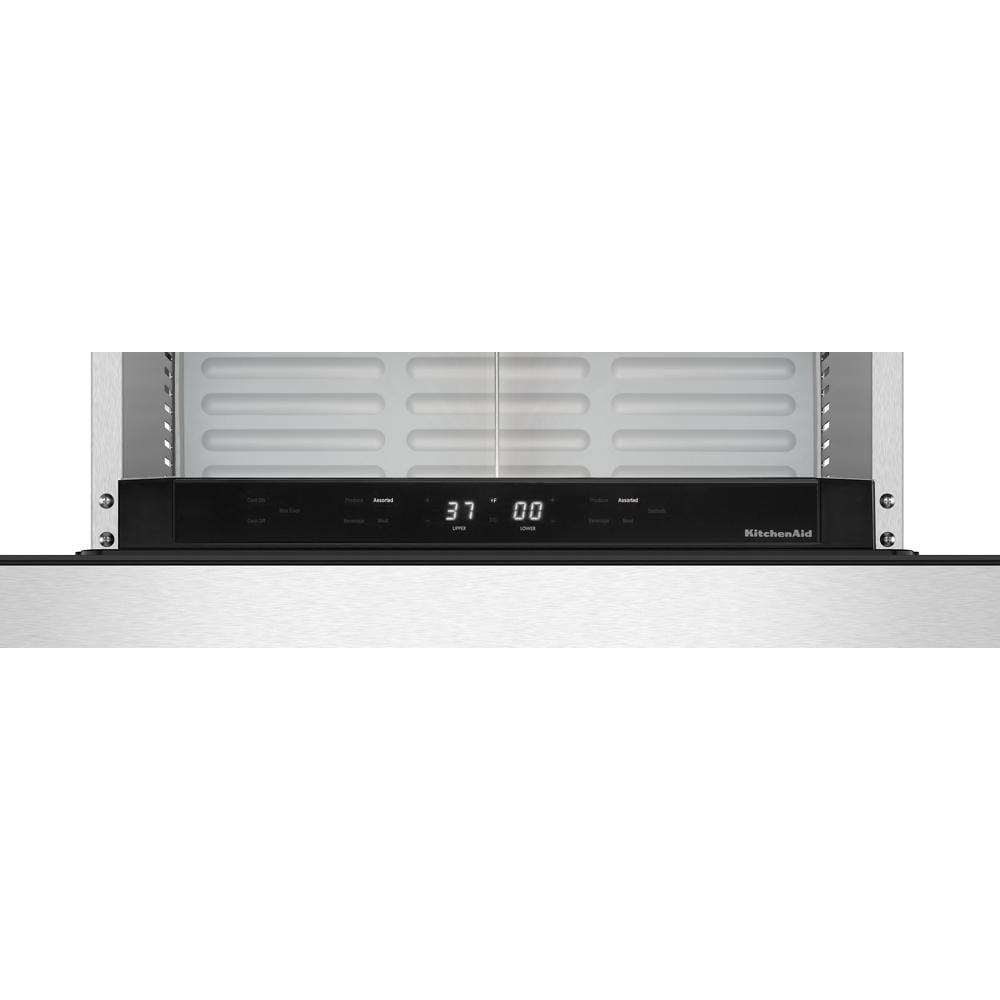 KitchenAid 24" 4.3 Cu. Ft. Black Cabinet with Stainless Steel Doors Undercounter Double-Drawer Refrigerator - KUCT524SSB