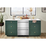 KitchenAid 24" 4.3 Cu. Ft. Black Cabinet with Stainless Steel Doors Undercounter Double-Drawer Refrigerator - KUCT524SSB