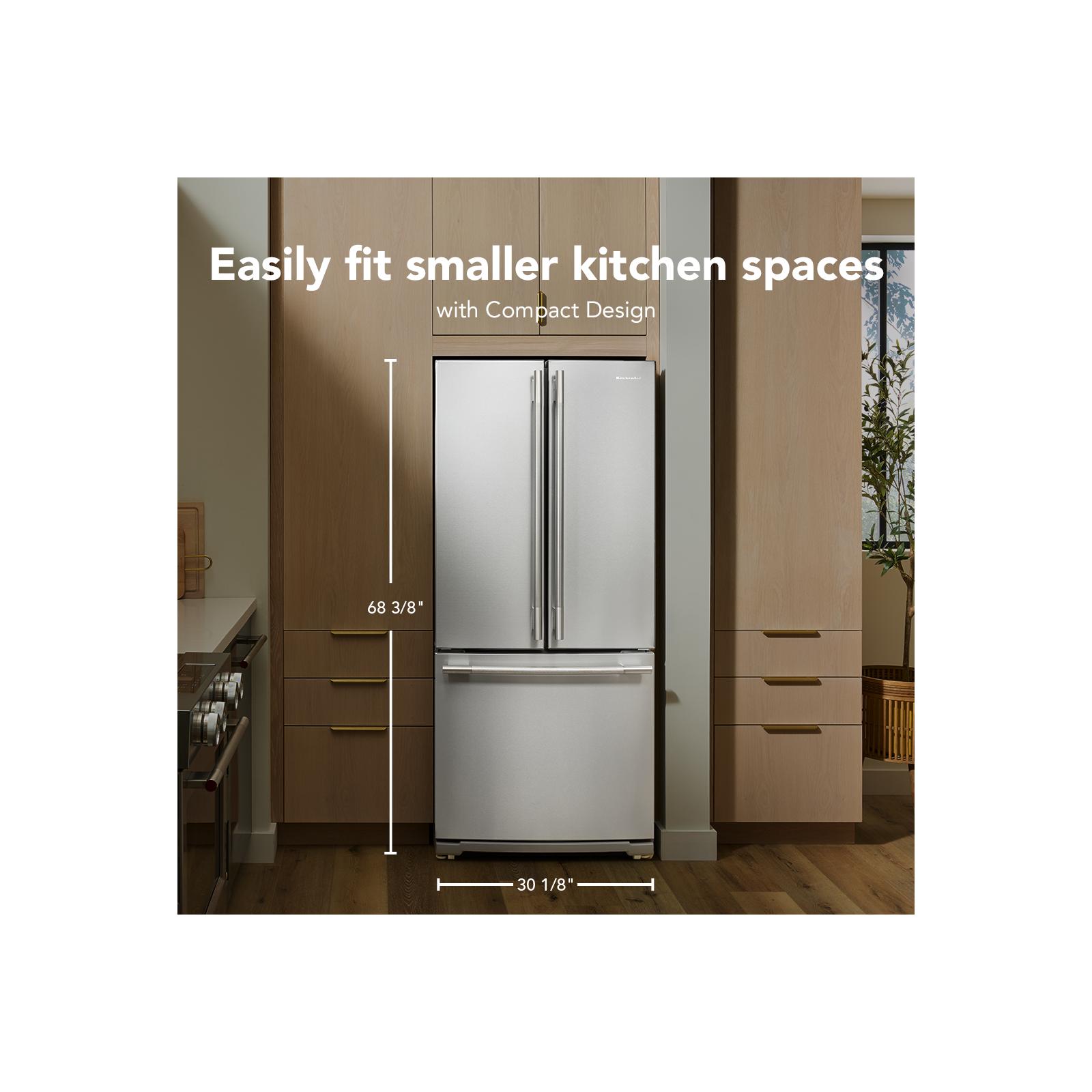 KitchenAid 30" 20.0 Cu. Ft. PrintShield Stainless Steel Standard Depth French Door Refrigerator - KRFF330SPS