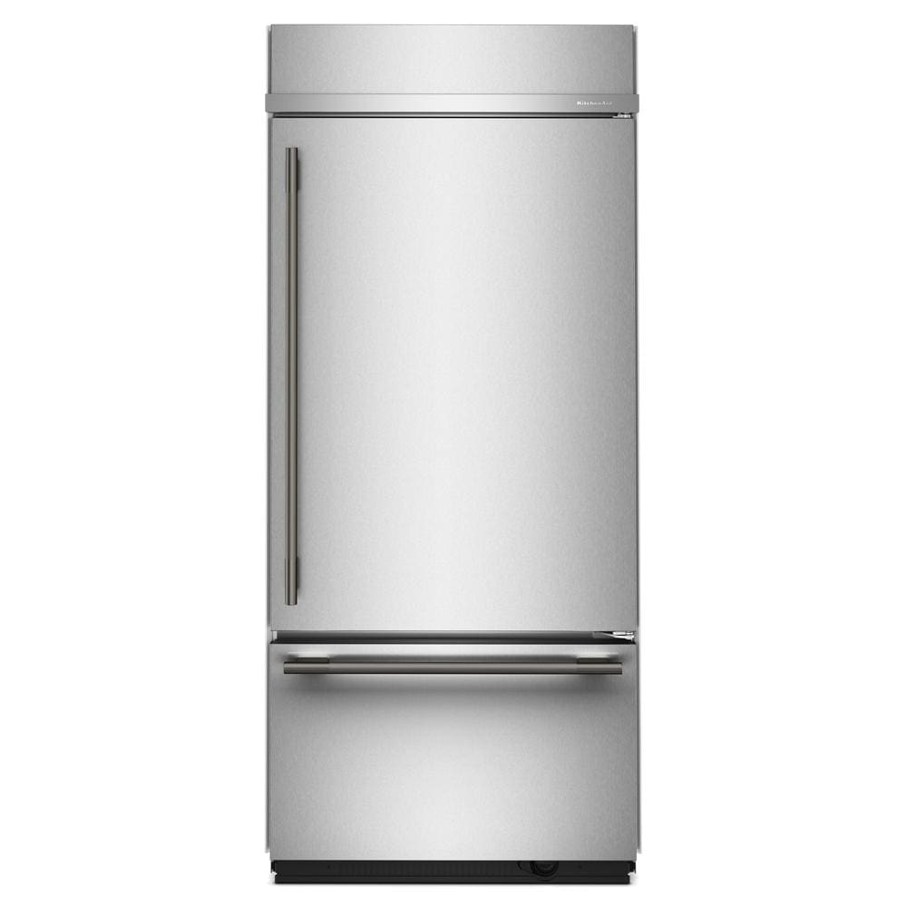 KitchenAid 36" 20.9 Cu. Ft. PrintShield Stainless Steel Built-In Bottom Mount Refrigerator - KBBR336SPS