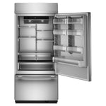 KitchenAid 36" 20.9 Cu. Ft. PrintShield Stainless Steel Built-In Bottom Mount Refrigerator - KBBR336SPS