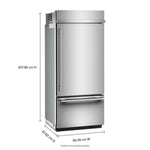 KitchenAid 36" 20.9 Cu. Ft. PrintShield Stainless Steel Built-In Bottom Mount Refrigerator - KBBR336SPS