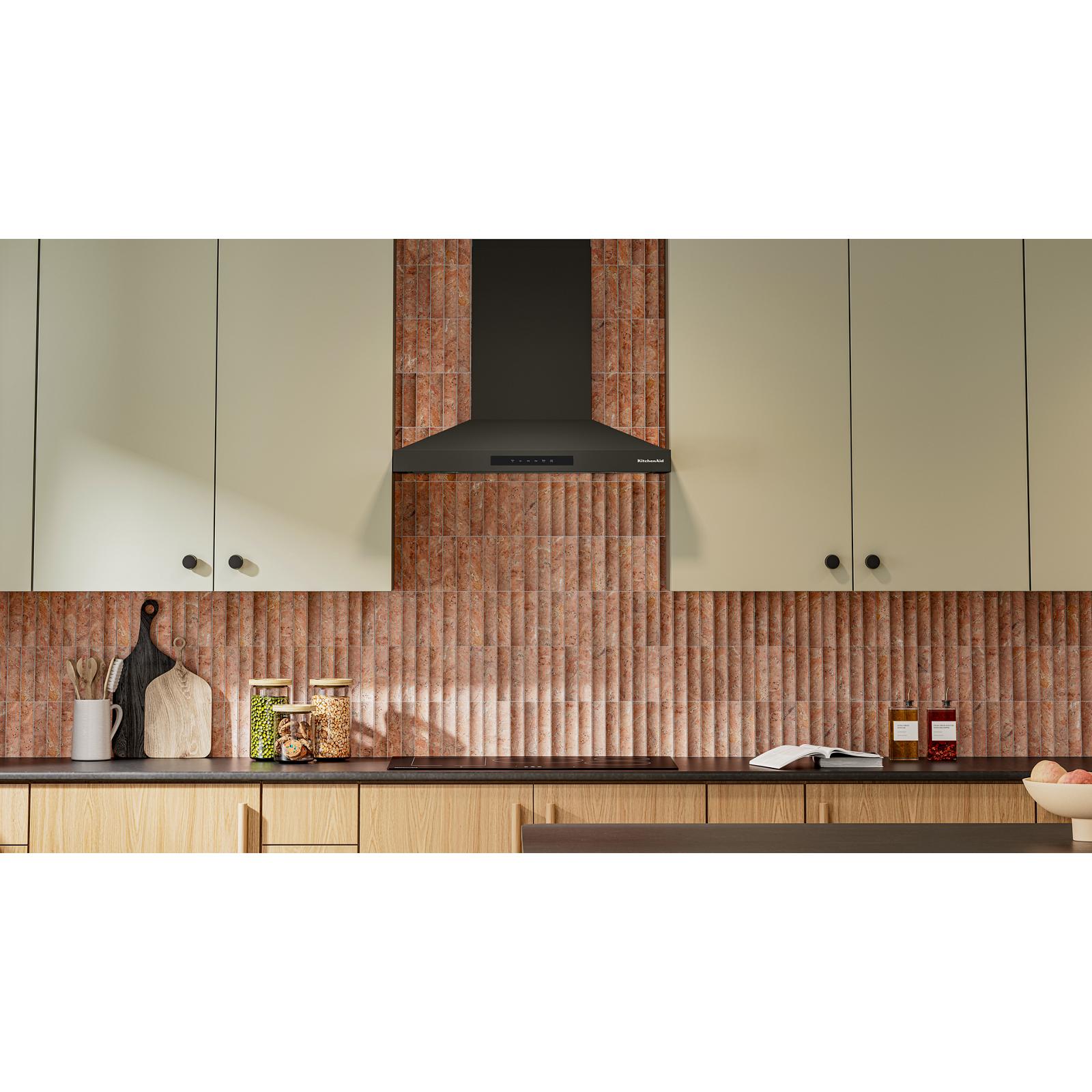 KitchenAid® Black Ore 30" 400 CFM Wall-Mount Canopy Hood - KVWC730SBE